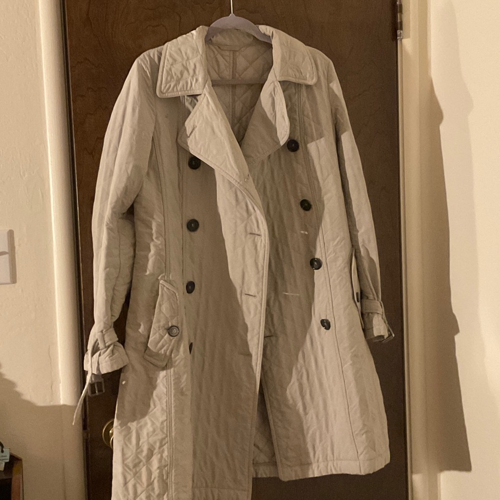Weekend Max Mara Quilted Trench Coat in gray